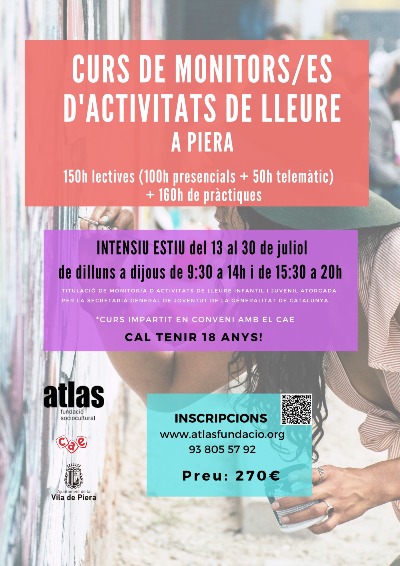CURS DE MONITORES DE LLEURE ESTIU PIERA 2026