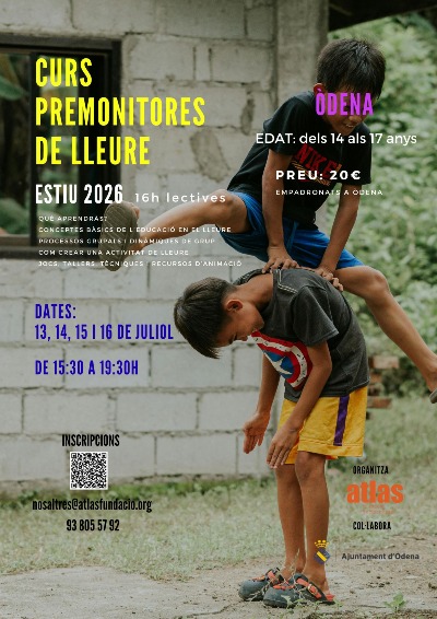 Curs de premonitors/es de lleure a Òdena - 3a setmana de juliol 2026