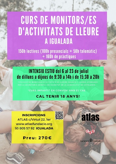 CURS DE MONITORES DE LLEURE ESTIU IGUALADA 2026