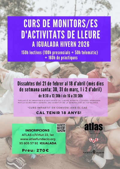 CURS DE MONITORES DE LLEURE HIVERN 2026